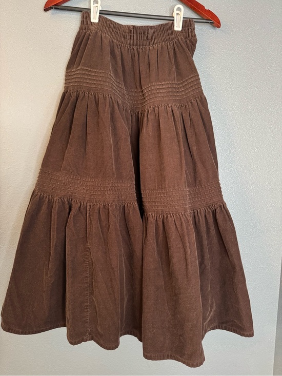 Laura Ashley Dresses & Skirts - Vintage Laura Ashley brown corduroy tiered maxi skirt Made in Britain Medium